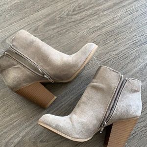 Fergalicious tan booties